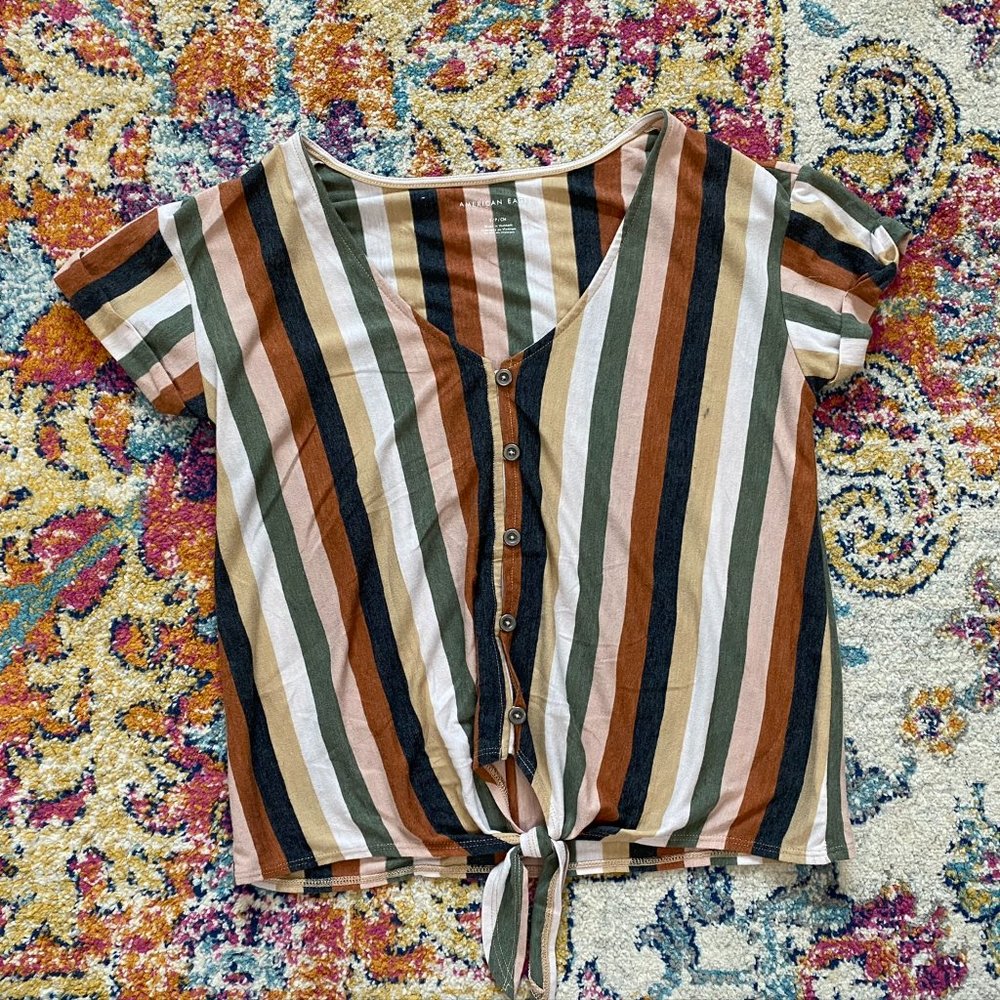 American Eagle Crop Tie Top - Sz Small